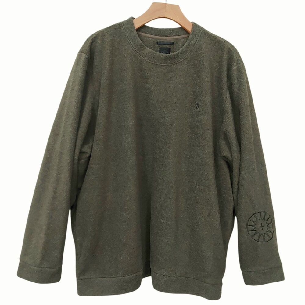 Roark Jamie Thomas JT Polar Fleece Crewneck Sweatshirt Mens Large Olive Green